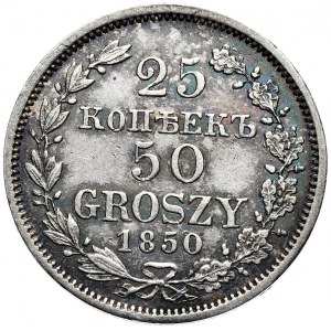 Zabór rosyjski, Mikołaj I, 25 kopiejek/50 groszy 1850 MW