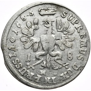 Prusy (księstwo), Fryderyk Wilhelm, ort 1685 HS, Królewiec, rzadka końcówka legendy na awersie ELEC