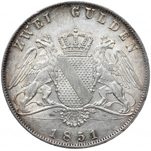 Niemcy, Badenia, 2 guldeny 1851