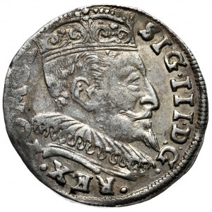Zygmunt III Waza, trojak 1595, Wilno, herb Chalecki