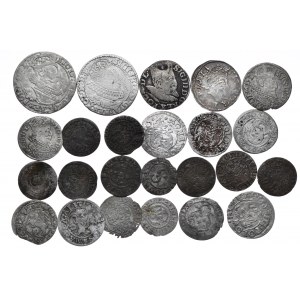 Zestaw 24 monet - szóstaki, trojaki, połtoraki, grosze, szelągi