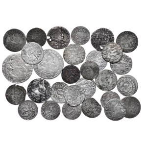 Zestaw 29 monet - szóstaki, trojaki, połtoraki, grosze, szelągi
