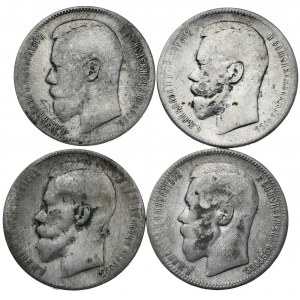 Rosja, Mikołaj II, ruble 1896-98 (4 sztuki)