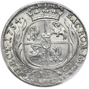 August III, Ort koronny 1754, Lipsk, mała głowa