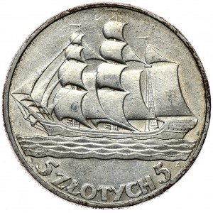 5 złotych 1936 żaglowiec