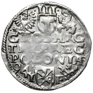 Zygmunt III Waza, trojak 1594, Poznań, szeroka twarz króla, data z lewej