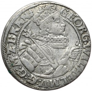Prusy Książęce, Jerzy Wilhelm, ort 1622, Królewiec, popiersie w zbroi, nienotowana przebitka błędu E/G