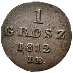 Księstwo Warszawskie, Fryderyk August I, grosz 1812 IB, data wąsko rozstawiona