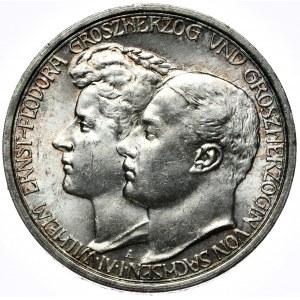 Niemcy, Saksonia-Weimar-Eisenach, 3 marki 1910, ślub księcia