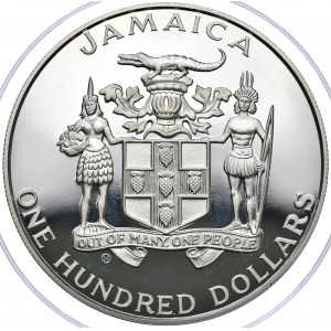 Jamajka, 100 dolarów 1992, Olimpiada w Barcelonie, bokserzy, 136 g, Ag 925