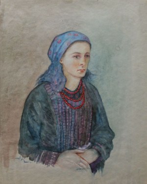 Stanisław Koszeliński, Portret kobiety w czerwonych koralach