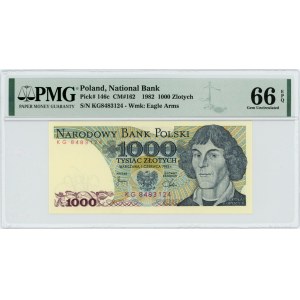 1000 złotych 1982 - seria KG - PMG 66 EPQ