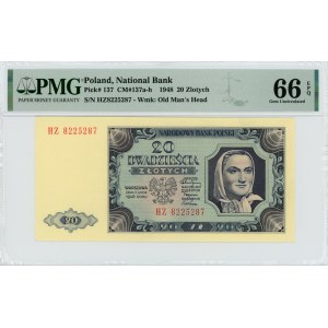 20 złotych 1948 - seria HZ - PMG 66 EPQ