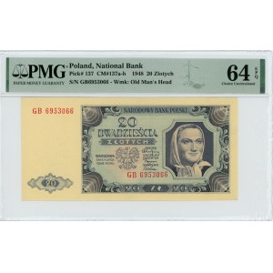 20 złotych 1948 - seria GB - PMG 64 EPQ
