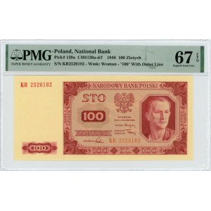 100 złotych 1948 - seria KR - PMG 67 EPQ