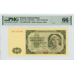50 złotych 1948 - seria EB - PMG 66 EPQ