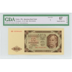 10 złotych 1948 - seria BB - GDA 67 EPQ