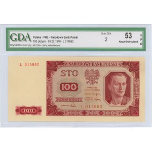 100 złotych 1948 - seria L - GDA 53 EPQ