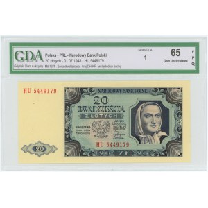 20 złotych 1948 - seria HU - GDA 65 EPQ