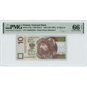 10 złotych 1994 - seria AA - PMG 66 EPQ