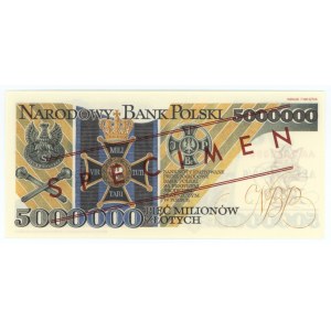 5.000.000 złotych 1995 - seria AA 0000000 - ARK - REPLIKA WZÓR