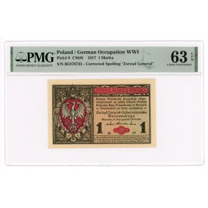 1 marka polska 1916 - Generał - seria B - PMG 63 EPQ