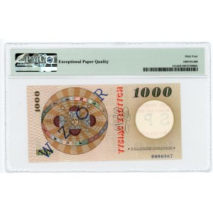1000 złotych 1965 - WZÓR / SPECIMEN - PMG 64 EPQ - RZADKOŚĆ