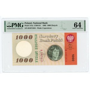 1000 złotych 1965 - seria B - PMG 64