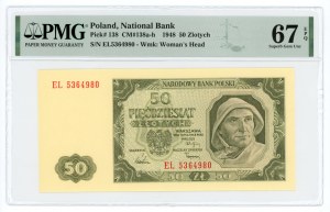 50 złotych 1948 - seria EL - PMG 67 EPQ