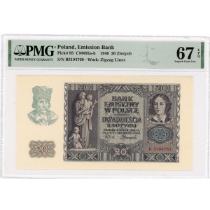 20 złotych 1940 - seria B - PMG 67 EPQ