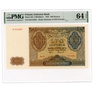 100 złotych 1941 - seria D - PMG 64 EPQ