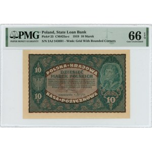 10 marek 1919 - II Serja AJ - PMG 66 EPQ