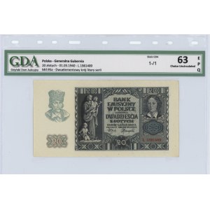 20 złotych 1940 - seria L - GDA 63 EPQ