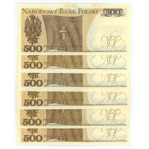 500 złotych 1982 - zestaw 6 sztuk