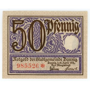 GDAŃSK/DANZIG - 50 fenigów 1919