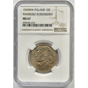 10 złotych 1969 - Tadeusz Kościuszko - NGC MS67