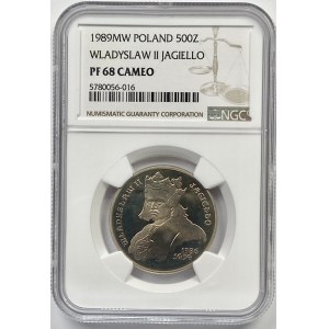 500 złotych 1989 - Władysław II Jagiełło - NGC 69 Cameo