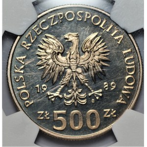 500 złotych 1989 - Władysław II Jagiełło - NGC 69 Cameo