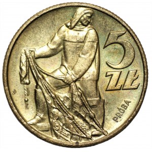 5 złotych 1959 - Rybak - PRÓBA MOSIĄDZ - PIĘKNA