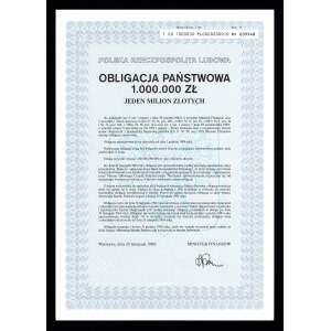 Obligacja Państwowa 1.000.000 zł. 1989