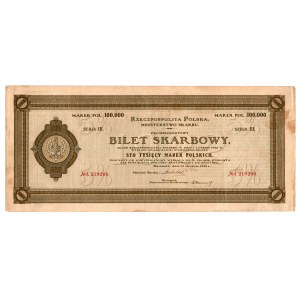 Bilet Skarbowy - Serja III - 100.000 marek polskich 1922