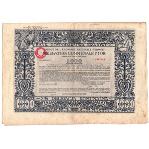 Obligacja komunalna w złocie 7% BGK 1930 - 1000 franków francuskich