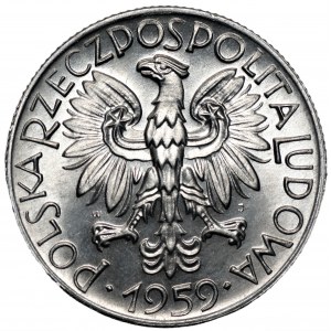 5 złotych 1959 - Słoneczko z obu stron Rybaka