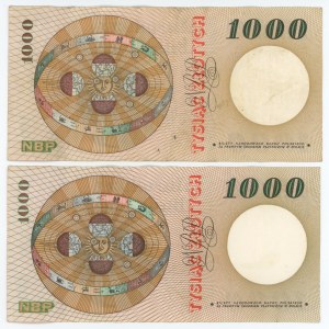 1000 złotych 1965 - seria N i R - zestaw 2 sztuk