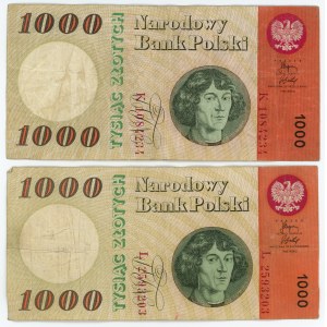 1000 złotych 1965 - seria K i L - zestaw 2 sztuk