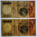 1000 złotych 1965 - seria H i M - zestaw 2 sztuk