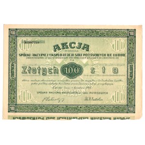 Spółka Akcyjna Eksploatacji Soli Potasowych - Lwów - 100 złotych 1929