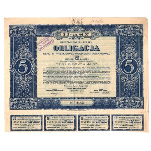 Obligacja III serii premjowej pożyczki dolarowej na 5 dolarów 1931