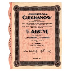 Cukrownia CIECHANÓW SA - 5 x 100 złotych 1931