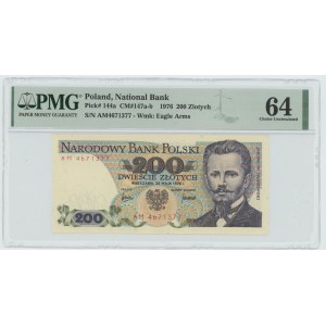 200 złotych 1976 - seria AM - PMG 64